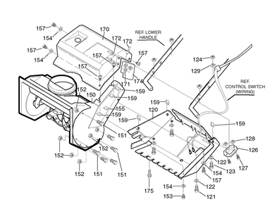 Belt Cover Assembly Diagram and Parts List for 1695716 2009 Briggs and Stratton Snow Blower